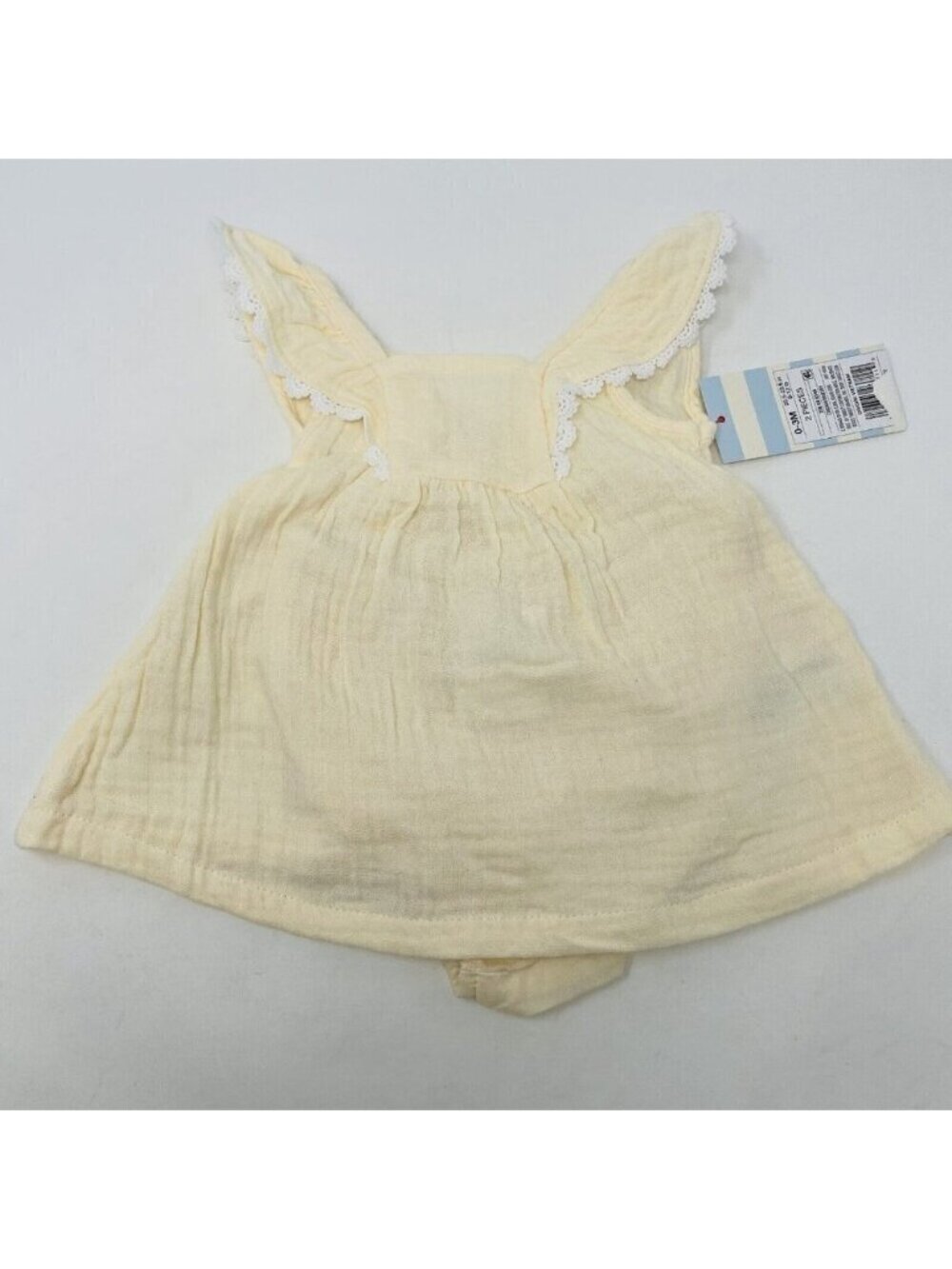 Cat & Jack Baby Girls 0-3 Months‎ 2 Piece Gauze Crochet Tank Set in Cream 1024